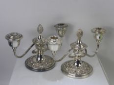 A Pair of Silver Plated Candle Sticks.