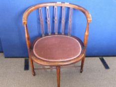 An Antique Horse Shoe Back Chair, the chair having slatted back.