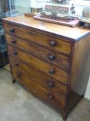 A Georgian Mahogany Chest of Drawers, six graduated drawers raised on bracket feet, approx 100 x