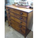 A Georgian Mahogany Chest of Drawers, six graduated drawers raised on bracket feet, approx 100 x