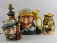 A Collection of Miscellaneous Character Mugs, including "Veteran Motorist" D6633 by R Doulton. (4)