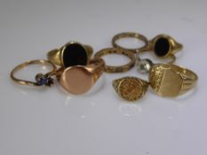 A Miscellaneous Collection of 9 ct Gold Rings, approx wt 19.7 gms.