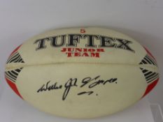 William J McBride, signed rugby ball.