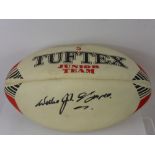 William J McBride, signed rugby ball.