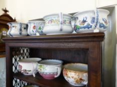 A Quantity of Victorian Chamber Pots, together with a wash jug, including Wedgwood, Losol,