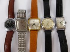 A Collection of Vintage Gentleman's Wrist Watches, including Smith 21 Jewel with silvered face,