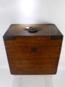 An Antique Oak Lockable Document Box, approx 35 x 22 x 33 cms