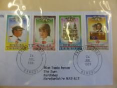 Album of First Day Covers, to commemorate the marriage of Lady Diana Spencer and Prince Charles.