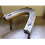 A 19th Century English Oak Work Bench, of horseshoe design.