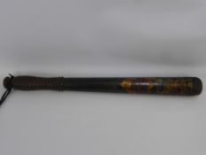 Victorian Police Truncheon, having gilded crown and police emblem, approx 38 cms.