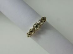 A Lady's 9 ct Yellow and White Gold Five Stone Diamond Ring, approx .85 pts, size O, approx wt 2.4