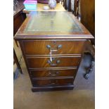 An Edwardian Mahogany Filing Cabinet, with two drawers and green leather top, approx 65 x 72 x 76