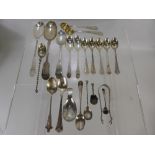 A Miscellaneous Quantity of Silver Spoons, including a Georgian caddy spoon, a Georgian jam spoon,