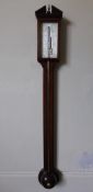 A Mahogany Cased Stick Barometer of Bristol Nr 16, with decorative inlay, approx 95 cms