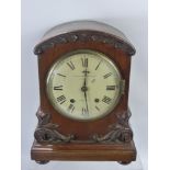 A Late Regency Oak Cased Parkinson & Frodsham London Mantel Clock, with decorative carved moulding