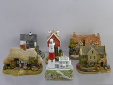 A Collection of Lilliput Lane Models, including "No Place like Moms", "Very Happy Returns", "Barn