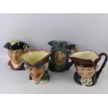 A Miscellaneous Quantity of Royal Doulton Character Jugs, including "Old Charley" D5420, "Rip van