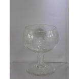 A Victorian Wine Goblet, acid etched with fruit design, twisted stem, approx 20 cms high.