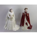 Royal Worcester Figurine of 'Her Majesty Queen Elizabeth II & H.R.H The Duke of Edinburgh Diamond