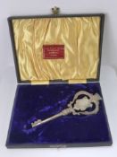 A Silver Metal Commemorative Key, awarded to General Sir Charles Harrington 6th March 1930 to open