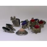 A Collection of Miscellaneous Pin Cushions, including Wood Setton, Past Times, Silver Scenes,