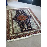 A Hand Knotted Persian Kurdish Rug, approx 198 x 138 cms.