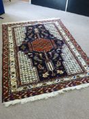 A Hand Knotted Persian Kurdish Rug, approx 198 x 138 cms.