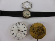 A Collection of Miscellaneous Watches, including two silver cased wrist watches, one with minute