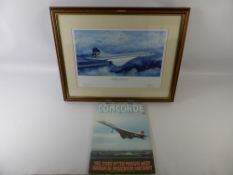 A Limited Edition Signed Print, entitled 'Concorde Supersonic' Anthony Hansard nr 876/950, signed in