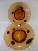 A Pair of Amber (Tortoise Shell) Bowls, approx 25 cms dia.