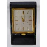 A Vintage Jaeger la Coutre Eight Day Travelling Alarm Clock, nr 121168 and Patent nr 365.884.