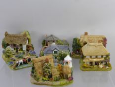 A Collection of Lilliput Lane Cottages, including "Lucky in Love", "Sea Shanty", "House in the