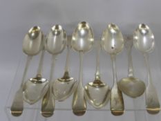 Nine Miscellaneous Silver Table Spoons, including two Victorian London hallmark dd 1877, one