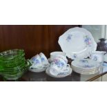 A Miscellaneous Collection of Vintage Glass, including a Royal Albert "Sweet Pea" part tea set