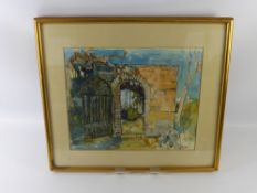 Jean Rees, Contemporary Pen and Wash Original, entitled 'Romanticism' at Hestercombe, nr Taunton,