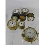 A Miscellaneous Quantity of Clock Movements, including L. Rouffy, Brevettmof Paris and two ebony