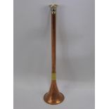 Vintage Copper & Brass Hunting Horn, with silver metal coloured mouthpiece.