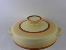 Clarice Cliff for Newport Pottery, Peach dish and cover.