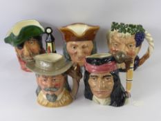 A Miscellaneous Quantity of Royal Doulton Character Jugs, including "Vicar of Bray" 1940's, "