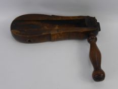 Victorian Police Warning Rattle, having a turned handle, (whistles not introduced until 1884).