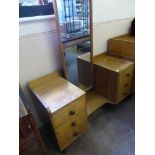 A Gordon Russell Cotswold School Dressing Table, two sets of drawers with a central mirror, approx
