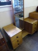 A Gordon Russell Cotswold School Dressing Table, two sets of drawers with a central mirror, approx