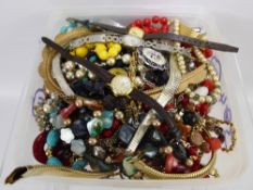 A Collection of Miscellaneous Costume Jewellery, including wrist watches (Gucci lady's Delsin),