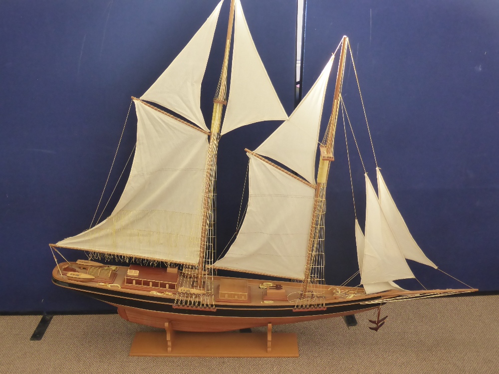 Nautical Interest - A Hand Crafted Replica of 'Blue Nose' Schooner, the sailing boat with handmade