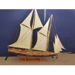 Nautical Interest - A Hand Crafted Replica of 'Blue Nose' Schooner, the sailing boat with handmade