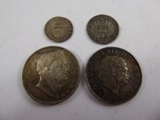 A Collection of Solid Silver GB Coins, including 1819 and 1835 half crowns, together with a George