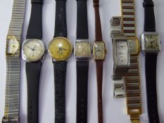 Miscellaneous Vintage Gentleman's Wristwatches, including Smiths Dulux Tank Style Watch, Ingersoll