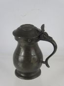 A Scottish Pewter Lidded 'Crown Imperial' Gill Measure, Edinburgh verifications, 19th century.