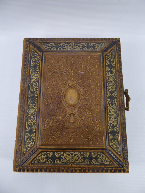A Beautifully Worked Leather Bound Victorian Photograph Album, with many photographs of various - Image 2 of 30