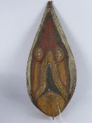 An Abelam Papua New Guinea Yam Bird Mask/Headdress, with ochre pigment decoration, approx 51 cms